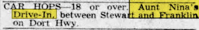 Aunt Ninas Drive-In - Sep 01 1954 Article (newer photo)